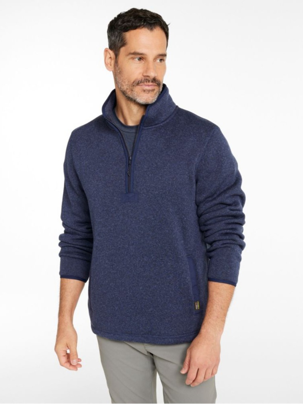 L. L. Bean Men's Bean's Sweater Fleece Half-Zip Pullover in blue size 3XL